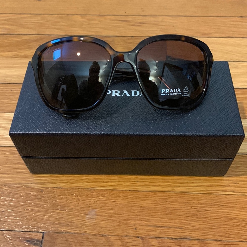 Prada Pillow 58mm Square Sunglasses Brown Tortoise